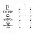 thumbnail image 3 of USTECH 5 Pack – 6-Tier Skirt Hangers with Clips, Space-Saving Closet Organizer for Pants, Shorts, Skirts & Leggings, Durable Non-Slip Hangers with 360° Rotating Hook, 3 of 11