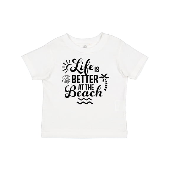 Inktastic Life is Better at The Beach with Sunshine Seashell and Palm Trees Boys or Girls Baby T-Shirt