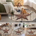 thumbnail image 5 of Texas Star Vintage Round Area Rug 6Ft Washable Circle Rugs for Bathroom Office, Brown Beige Wooden Retro Art Non-Slip Carpet Floor Mats Indoor Outdoor Carpet Runner Aesthetic Home Decor, 5 of 8