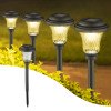 thumbnail image 1 of Farola solar | Iluminación solar exterior resistente a la intemperie para jardín y caminos | Encendido/apagado automático | Autonomía de 8 a 10 horas | Diseño en plástico negro (Paquete de 1), 1 of 7