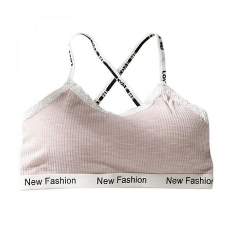 

Letter Print Sexy Bra Women One Piece Wireless Removable Padded Bra Lace Bralette Crop Top Push Up Bra Underwear Women