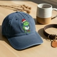 thumbnail image 4 of Christmas Hats for Men Women, Adjustable Embroidered Christmas Baseball Cap, Frog with Santa Hat Pattern (Blue), 4 of 7