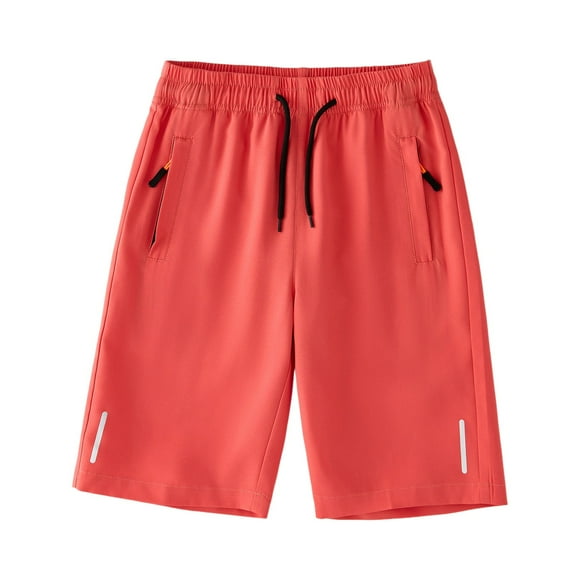 Ketyyh-chn99 Boys Summer Casual Outwear Fashion Shorts Summer Boys Thin Stretch Ice Pants Shorts Middle Large Children Ice Pants Sweatpants Fashion Boys Pants Size for 8-9 Years,Watermelon Red