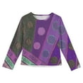 thumbnail image 4 of LTTVQM Girls Shirts Size 4-5 Long Sleeve Casual Winter Western Style Graphic Tunic Tops Basic Round Neck Blouses Holiday T-Shirts Purple 4-5 Years, 4 of 4