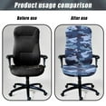 thumbnail image 4 of FKELYI Blue Camo Print Office Chair Cover Stretchable Removable Computer Chair Back Covers Anti-Dust High Back Office Desk Chair Slipcovers for Office Home, Large, 4 of 6