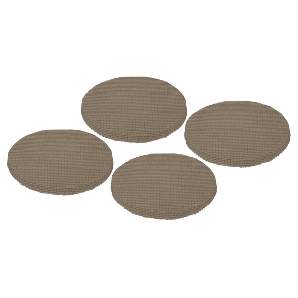 Uxcell 4 Pcs Fundas Redondas de Taburete de Poliéster para Asientos de 11"- 14" para Sillas, Funda de Taburete Café