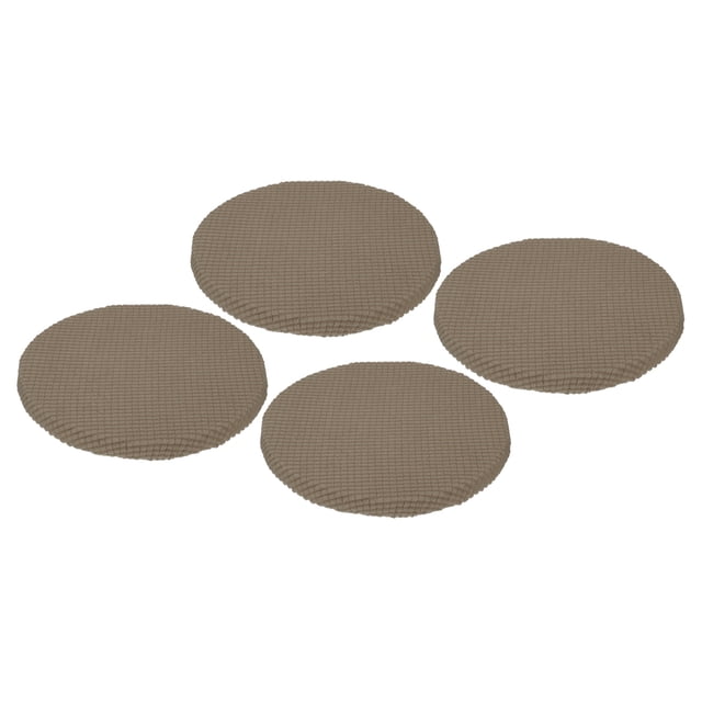 Uxcell 4 Pcs Fundas Redondas de Taburete de Poliéster para Asientos de 11"- 14" para Sillas, Funda de Taburete Café