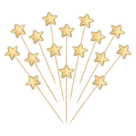 Uxcell Star Cupcake Toppers Glitter Star Cake Toppers Mini Cupcake Picks, Fit for Wedding Engagement Birthday Party Gold