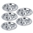 thumbnail image 2 of 5Pcs Thicken 304 Stainless Steel Round Divided Service Plate Dinner Tray Tableware for Kid, 2 of 5