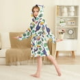 thumbnail image 2 of FORMRS Niños Bathrobe Unisex Hooded Robe Soft Plush Pajamas Sleepwear, Size 10-12T, Vibrant Toucans Pattern, 2 of 7