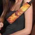 thumbnail image 4 of Chririnla Car Seat Belt Pads Shoulder Comfort Seat Belt Shoulder Pad Polyester Fabric Skin-Friendly, Suitable for SUV Van, Flaming Tiger Graphic Design, 4 of 8