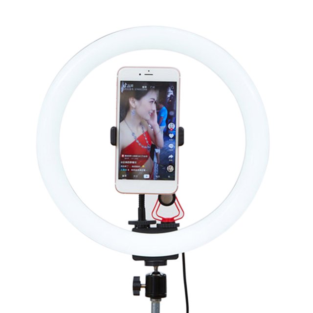Luz Anular LED de 12 Pulgadas TUOPODA con 3 Temperaturas de Color y 10 Niveles de Brillo, Ideal para Fotografía, Videos y Transmisiones en Vivo, Incluye Soporte para Teléfono, Sin Trípode