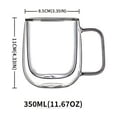 thumbnail image 3 of Double-Walled Glass Coffee Mug, Heat Insulated Cup for Hot Beverages, Elegant Clear Glass Cup with Ergonomic Handle for Home Office Daily Use, 3 of 6