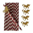thumbnail image 2 of Sorbete de Papel Franja Servicio de Shower Suministro para Niños Accesorio Disponible Navidad rojo Yuyangstore Paja de papel de unicornio, 2 of 8