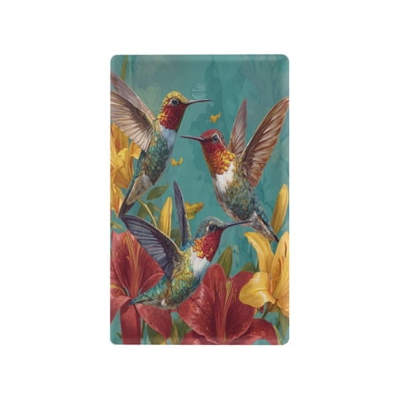 Switch Panel Switch Decoration 2.76x4.53x0.28 Inches Unused Outlet Cover Switch Plate Wall Plates Living Room Kitchen Bedroom Study Switches Two Hummingbirds