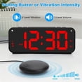 thumbnail image 4 of Reloj despertador fuerte para adultos que duermen profundamente, reloj despertador doble con agitador de cama, para dormitorios, pantalla de 6,5 pulgadas, 4 of 5