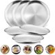 thumbnail image 1 of 6 Pcs Platos Redondos de Acero Inoxidable, Platos Llanos, Vajilla, Reutilizables, Aptos para Lavavajillas, Camping, Barbacoas y Vacaciones, Plateados, 1 of 4