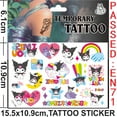 thumbnail image 4 of 5/2/1 Uds. Tatuaje de Hello Kitty pegatina decoración de cumpleaños pegatina impermeable Kuromii pegatina para el cuerpo Baby Shower niñas regalo fiesta suministros, 4 of 5