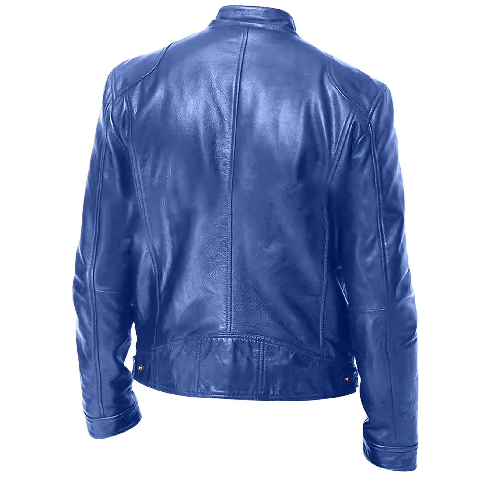 zfwon Men's Faux Leather Jackets Stand Up Collar Zip Up Overcoats Plus Size Long Sleeve Solid Color Coats Thermal Windproof Winter Jackets with Pockets Autumn Winter Size S-5XL