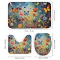 thumbnail image 3 of Watercolor Butterfly 4 Piece Shower Curtain Sets, with Non-Slip Rugs, Toilet Lid Cover And Bath Mat, for Bathroom Decor Set, 3 of 8