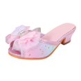 thumbnail image 1 of IUJSOY Sandales à Enfiler pour Filles Chaussures de Princesse Talon Bas Big Kids 1.5, 1 of 9