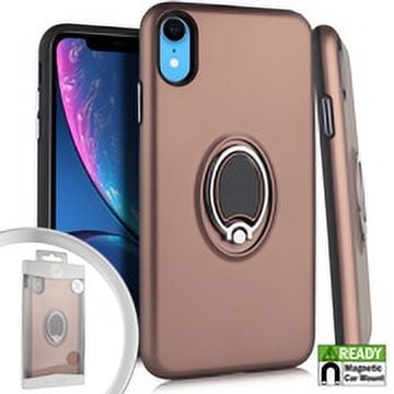 GSA Metallic Hybrid Case Ring Stand for iPhone XR (6.1") - Rose Gold