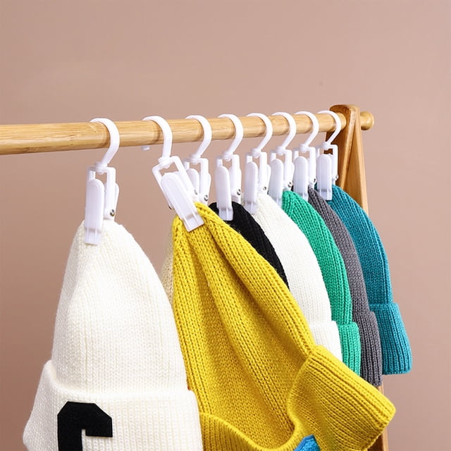 Pince à Linge Rotative en Plastique avec Crochet Solide pour Serviettes, Chapeaux, Chaussettes et Rideaux – Pince à Linge Pivotante Résistante à la Rouille pour Usage Intérieur et Extérieur