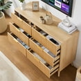 thumbnail image 6 of 6 Drawer Double Dresser for Bedroom, Wooden Chest of Drawers with Fluted Wavy Doors, Modern Closet Dressers Storage Organizer for Bedroom Living Room, 6 of 8