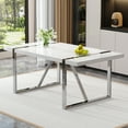 thumbnail image 3 of Modern Dining Room Set,71" White Dining Table Sets For 6,1 Table, 3 of 6