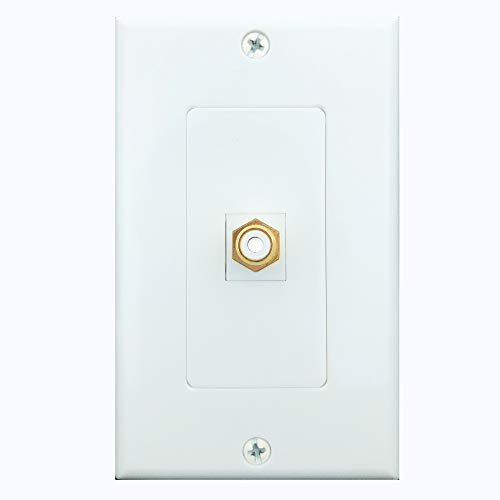 Placa de pared RCA, inserto Keystone RCA único con conector central bl