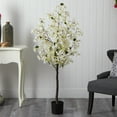 thumbnail image 3 of Nearly Natural 5' White Bougainvillea Artificial Tree in Plastic Pot, 3 of 4