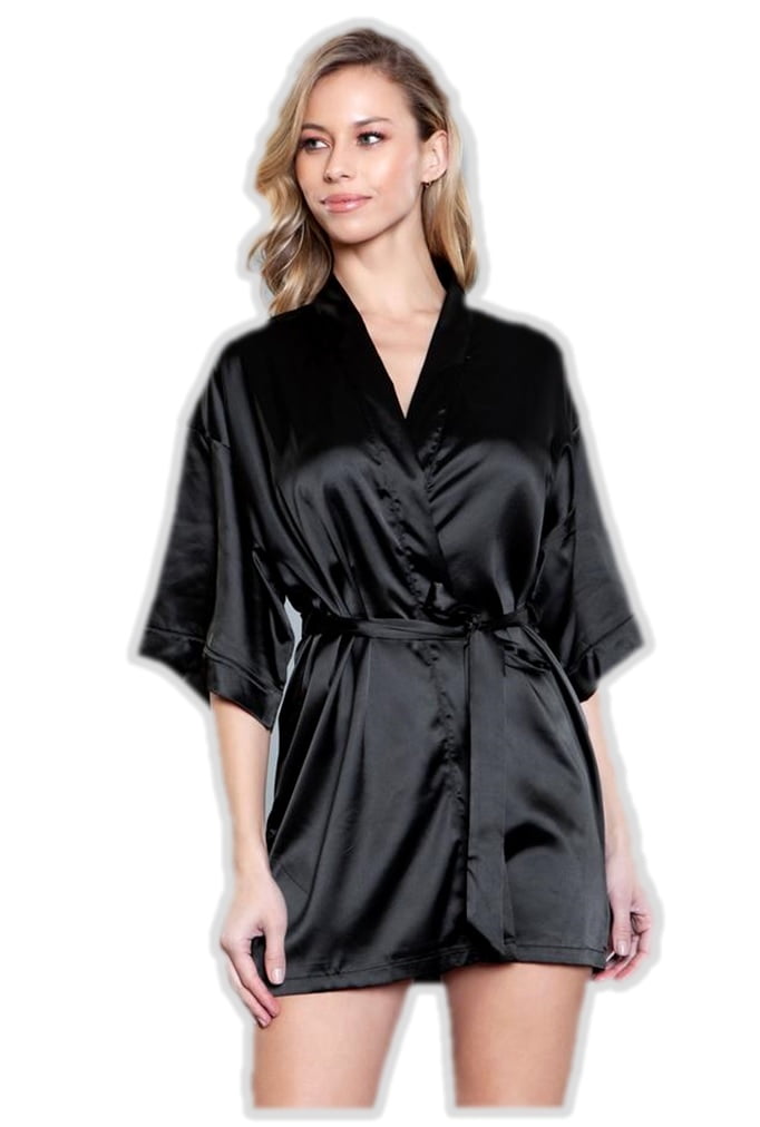 long black satin robe