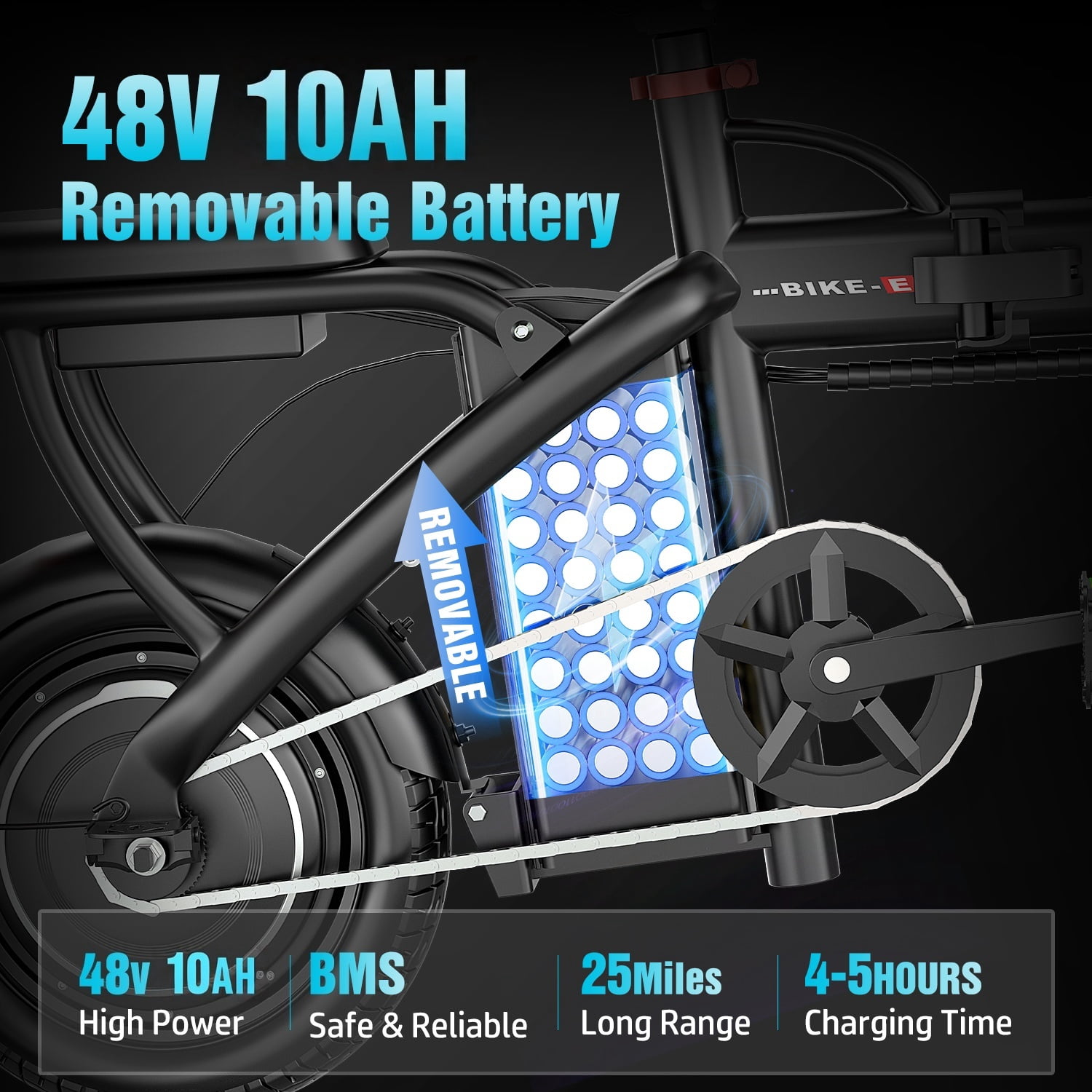 PIKA 750W Foldable Electric Bike for Adults, 48V 10Ah Removable Battery, 14" Ebike, Electric Mini Bike,The range is 25 miles UL 2849