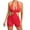 Red, variant on Women Sleeveless Halter Neck Unitard Bodycon Workout Yoga Short Jumpsuit Tank Romper Solid Color Playsuit Seamless One Piece Gym Bodysuit Backless Butt Lifter Shapewear