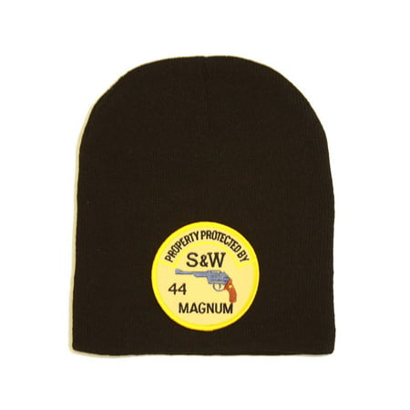 Property Protected by S&W 44 Magnum Patch Beanie, Black
