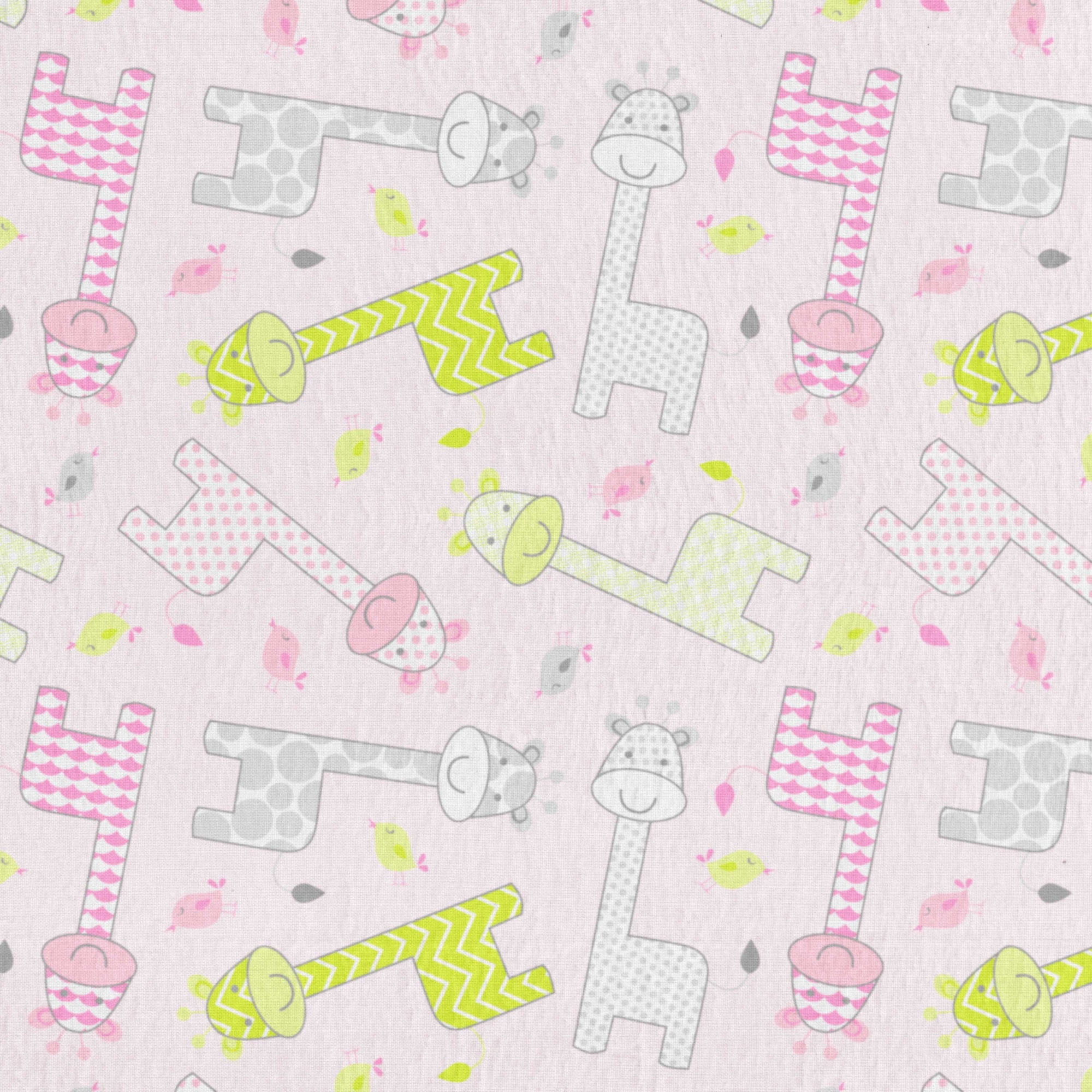 Mainstays 42' x 1.5 yd 100% Cotton Flannel Baby Giraffe Sewing & Craft Fabric Precut, Blue