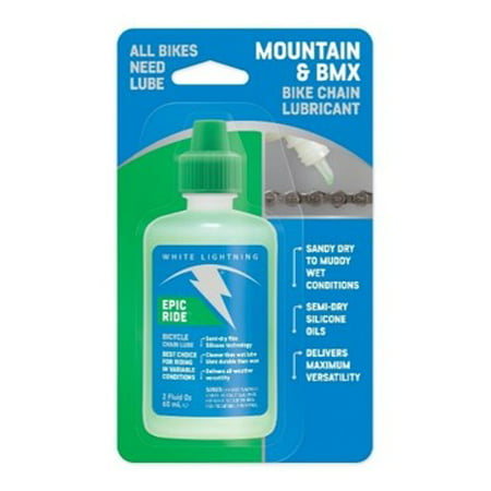 White Lightning Epic Ride 2 oz Bicycle Chain Lubricant Semi-Dry
