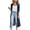 Navy, variant on Women's Long Velvet Cardigan Jacket Casual Open Front Velour Lapel Cardigan Maxi Blazer Outwear