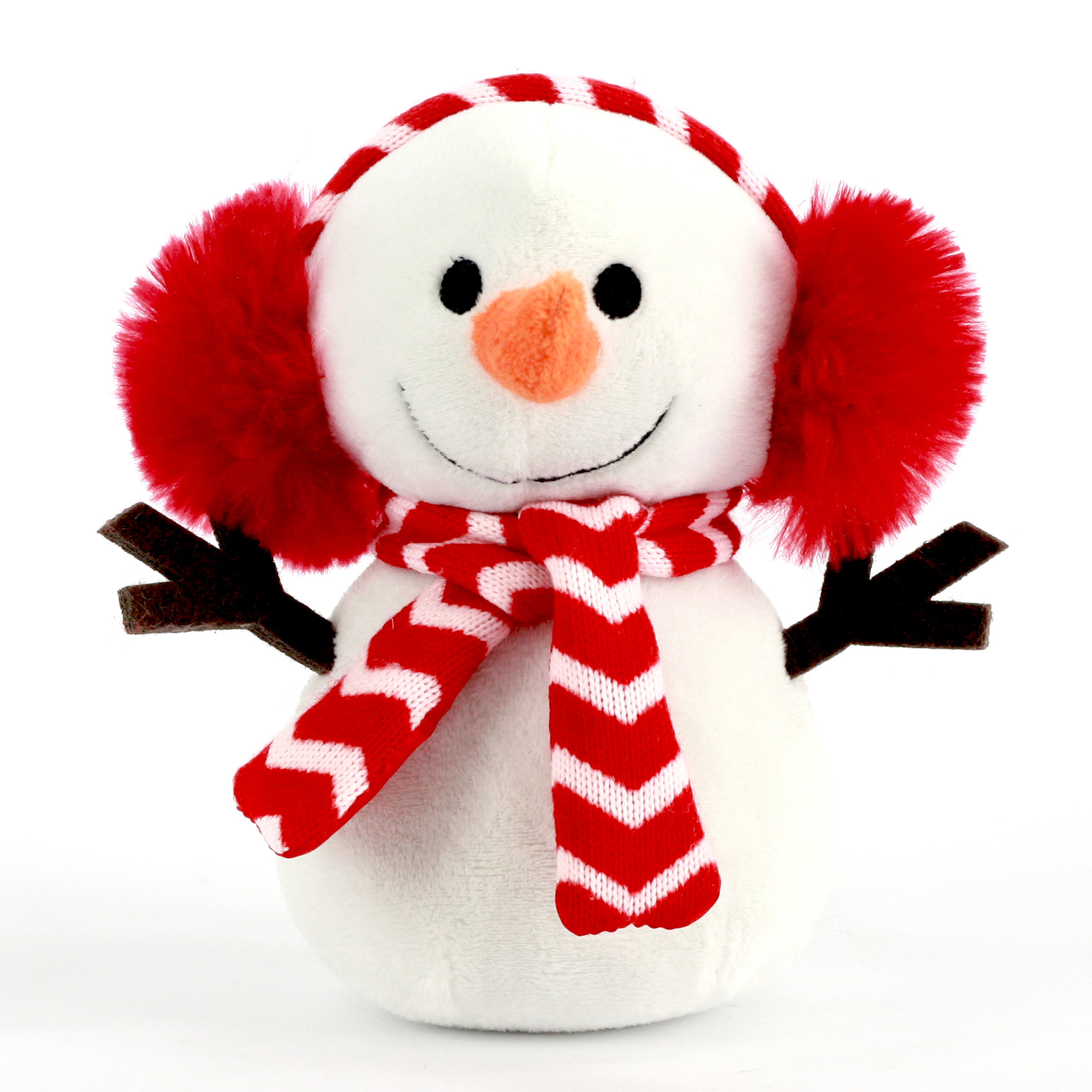 Holiday Time 7.5 Inch Stuffed Christmas Plush Red Snowman