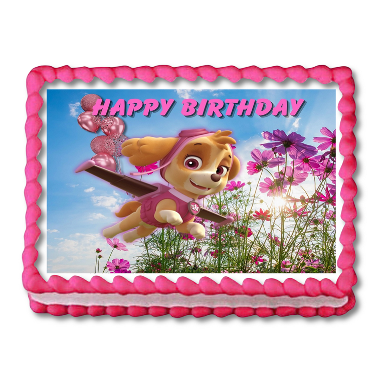 Pink hot sale puppy cake