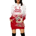 thumbnail image 1 of Chandail de Noël pour Femmes, Veste à Capuche, Mode, Imprimé de Vacances, chandail Mi-Long, Fermeture, Manches Longues, Chandail de Noël Chaud, Col Rond, Cardigan, 1 of 5