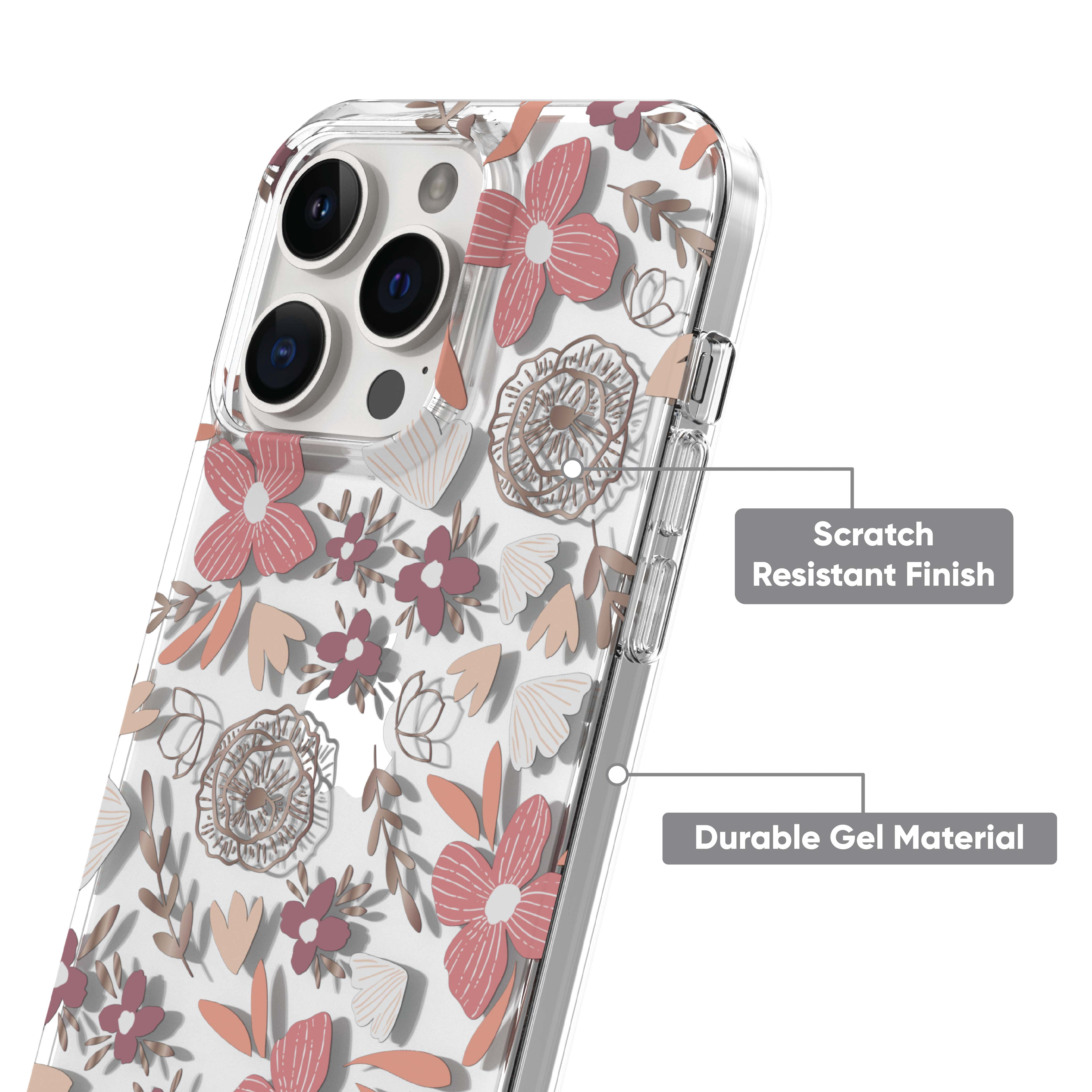 onn. Phone Case for iPhone 14 Pro Max - Tropical Pink Floral