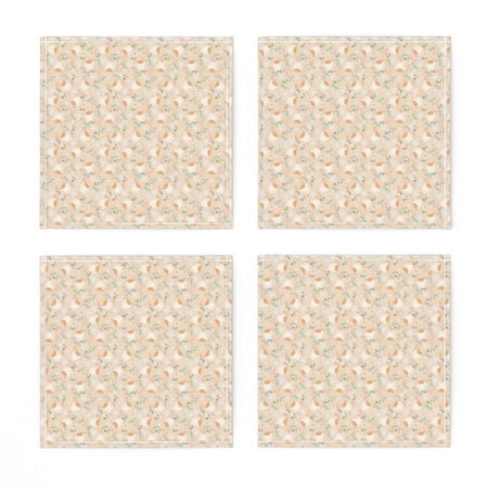 

Linen Cotton Canvas Cocktail Napkins (Set of 4) - Tiny Pink Santa Floral Holiday Christmas Holly Jolly Festive Ho Ho Ho Blush Pink Pink Christmas Print Cloth Cocktail Napkins by Spoonflower