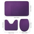 thumbnail image 3 of Dark Purple Gradient 4 Pcs Bathroom Shower Curtain Set, Bathroom Sets with Rugs (Bath Mat, U Shape and Toilet Lid Cover Mat) and 12 Hooks,, 3 of 5
