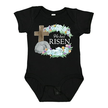 

Inktastic Easter He Has Risen with Cross and Flowers Gift Baby Boy or Baby Girl Bodysuit