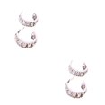 thumbnail image 3 of Sonducket 1 par de pendientes de gota de plata con de circón brillante, pendientes de tuerca circulares deslumbrantes, pendientes de moda Como se muestra 2Conjunto, 3 of 6