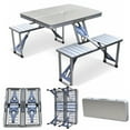 thumbnail image 1 of Magshion Furniture Portable Folding Camping Picnic Table with 4 Seats, Aluminum, 1 of 3