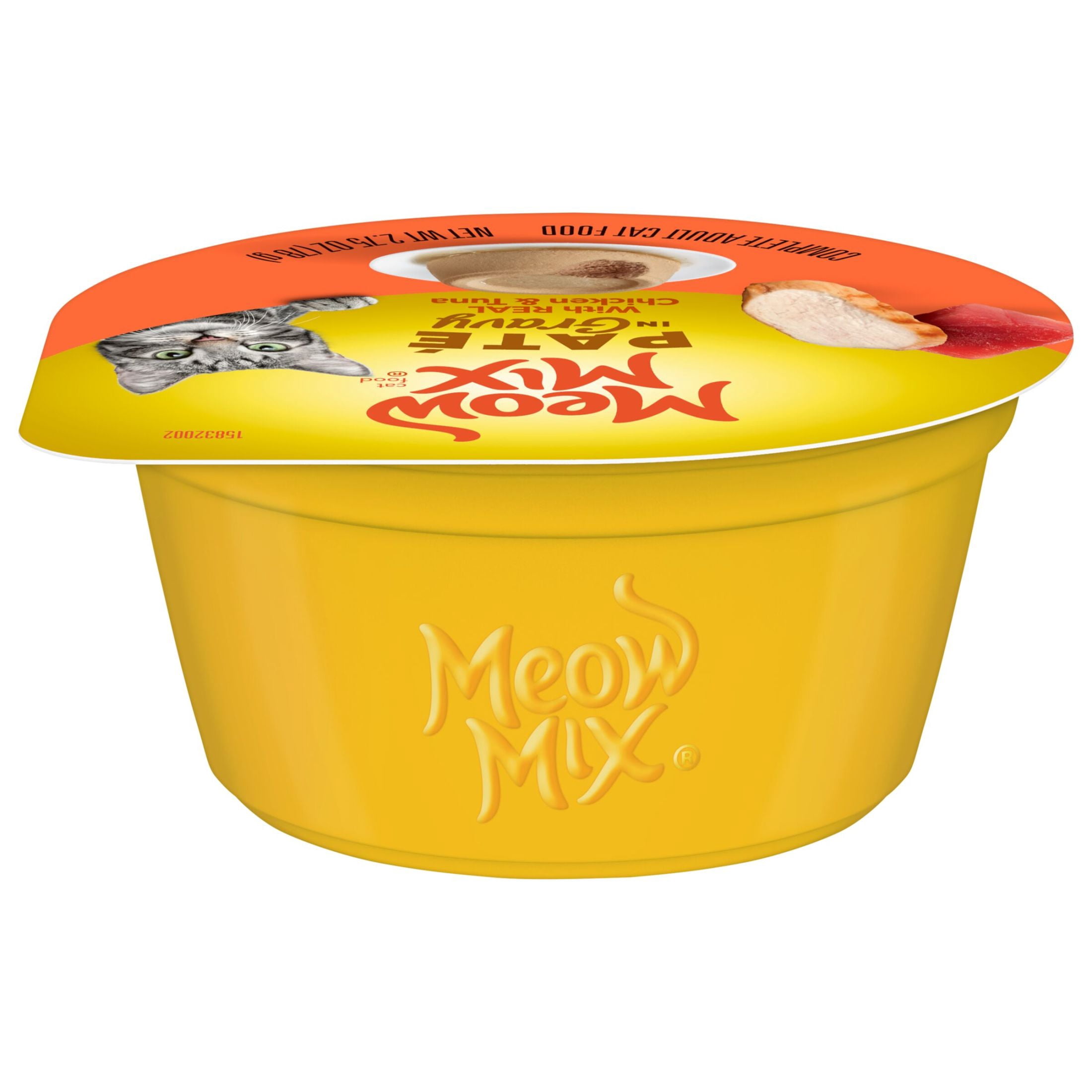 Meow Mix Pate in Gravy With Real Chicken & Tuna, Wet Cat Food, 2.75 oz Cup