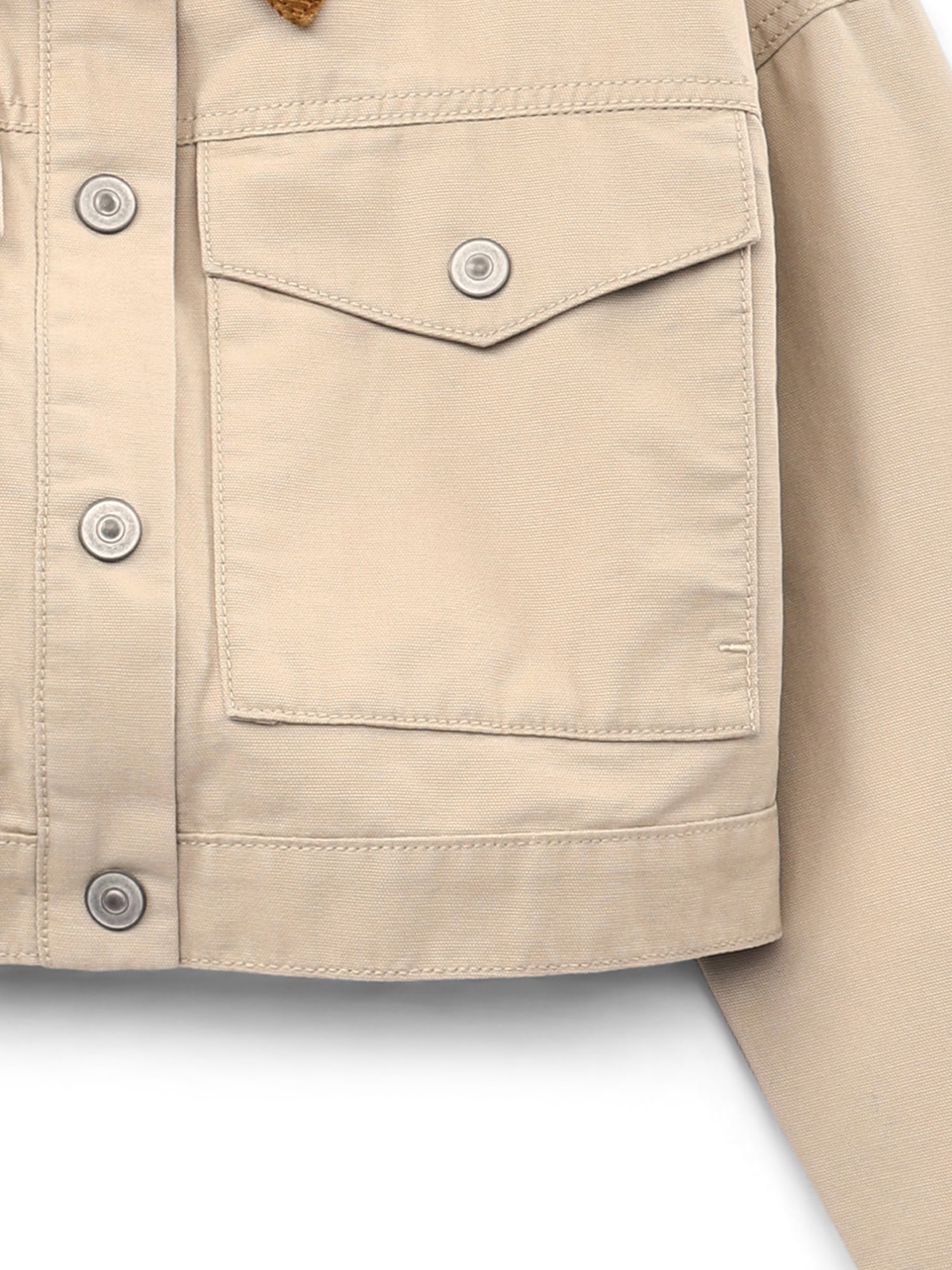 Weekend Academy Girls Denim Workwear Jacket with Corduroy Collar, Sizes 4-18