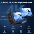 thumbnail image 5 of Cámaras de Acción, Cámara Deportiva, 1080P Ultra HD Cámara Acuatica 30M, 4K WiFi Cámara Deportiva Sumergible, 2 Pulgadas Pantalla, 170 ° Gran Angular para Ciclismo, Natación, Surf, 5 of 5